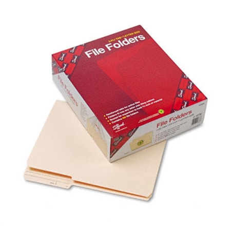 Smead Guide Height File Folders- 2/5 Cut Right- 2-Ply Top Tab Letter- Manila- 100/Box SM33243